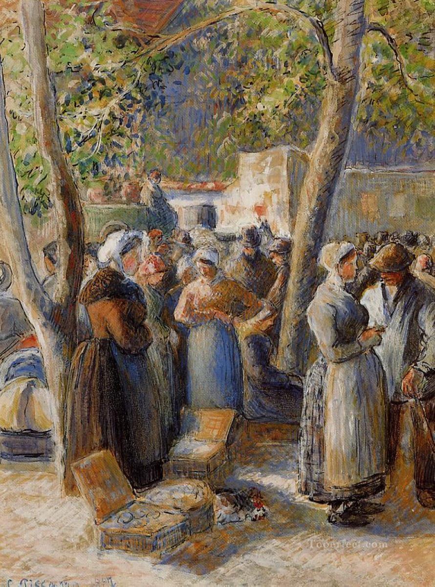 ジゾールの市場 1887年 カミーユ・ピサロ油絵